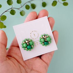 Kinonukumori 耳環/霧面綠/定制 第3張的照片