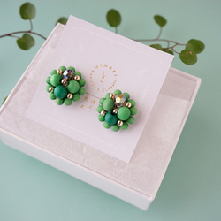 Kinonukumori 耳環/霧面綠/定制 第6張的照片