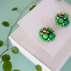 Kinonukumori 耳環/霧面綠/定制 第7張的照片