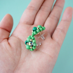 Kinonukumori 耳環/霧面綠/定制 第10張的照片