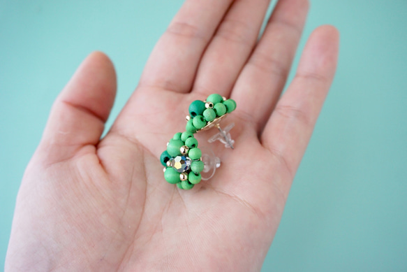 Kinonukumori 耳環/霧面綠/定制 第10張的照片