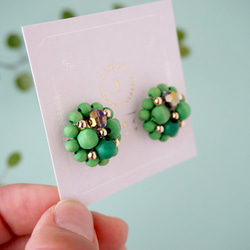 Kinonukumori 耳環/霧面綠/定制 第9張的照片