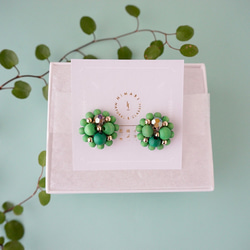 Kinonukumori 耳環/霧面綠/定制 第5張的照片