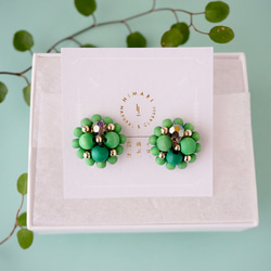 Kinonukumori 耳環/霧面綠/定制 第2張的照片