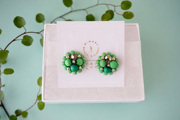 Kinonukumori 耳環/霧面綠/定制 第2張的照片