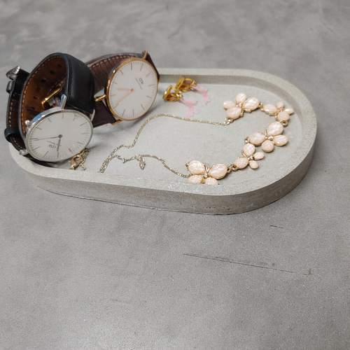 mor-flat oval 【モルタル アクセサリープレート 小物置き