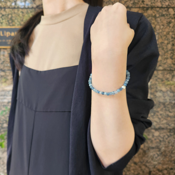 アクアマリンの一連ブレスレット　～Melville 5枚目の画像