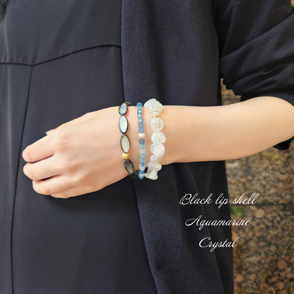 アクアマリンの一連ブレスレット　～Melville 9枚目の画像