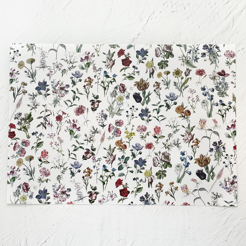 FLORAL FLOWER A4デザインペーパー 紙 ラッピングペーパー 花柄