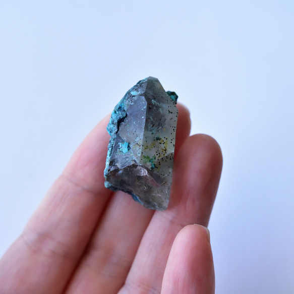 Chrysocolla on Quartz 2019 Newfound Peru 22 克/礦物/水晶寶石 第6張的照片