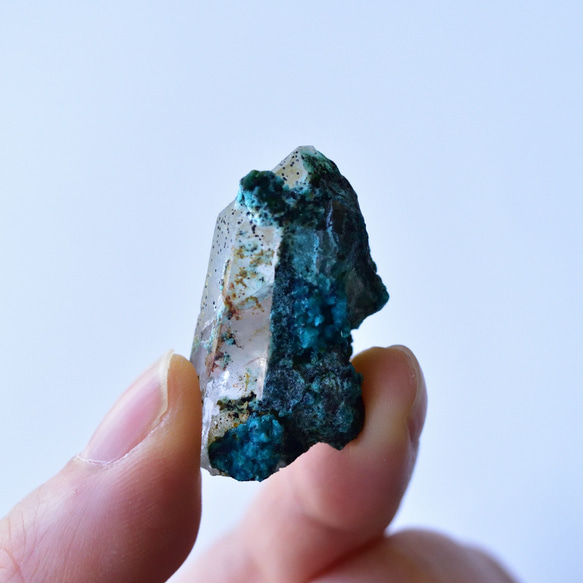 Chrysocolla on Quartz 2019 Newfound Peru 22 克/礦物/水晶寶石 第7張的照片