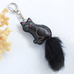 【受注制作】黒猫キーホルダー 2枚目の画像