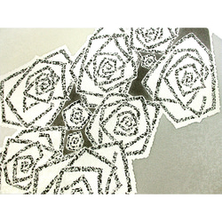 小紋着尺（市松風バラの花）（グレー色濃淡） 6枚目の画像