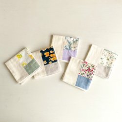 パッチワークのガーゼハンカチ ハンカチ・手ぬぐい あかりや 通販