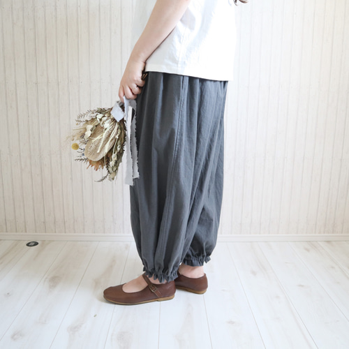 受注製作】ドロワーズパンツ(チャコールグレー)｜低身長さんのための