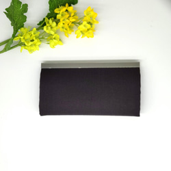 長財布（ベルギーリネン100% black×blue） 2枚目の画像