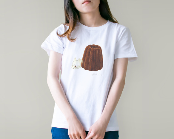 選べるカヌレとネコぱんのTシャツ【受注制作】 2枚目の画像