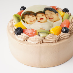 【送料無料】写真ケーキ チョコ生クリーム 14.5cm 4〜5人用 4枚目の画像