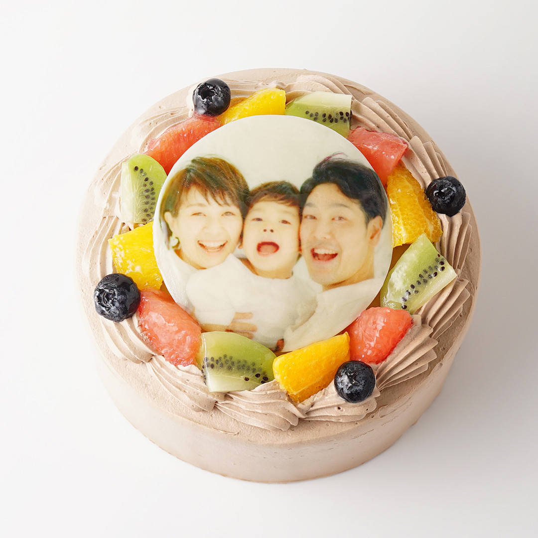 【送料無料】写真ケーキ チョコ生クリーム 5号 3〜5名様向け