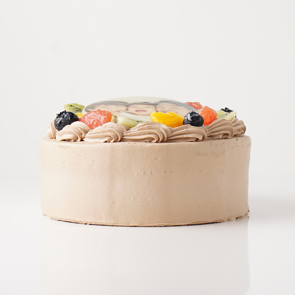 【送料無料】写真ケーキ チョコ生クリーム 19.5cm 7〜8人用 2枚目の画像