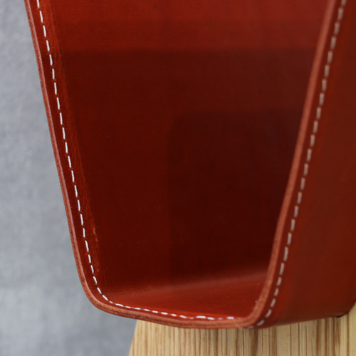 レザーマガジンラック オーク脚 ブックスタンド 本棚・絵本棚