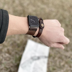Apple Watch 錶帶 Apple Watch 皮帶皮革全系列兼容 38mm/40m/41mm 黑色 第17張的照片