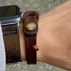 Apple Watch 錶帶 Apple Watch 皮帶皮革全系列兼容 38mm/40m/41mm 黑色 第16張的照片