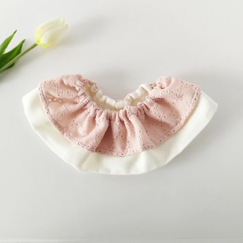 名入れ対応】刺繍ダブルガーゼのふんわり2重フリルスタイ* スタイ