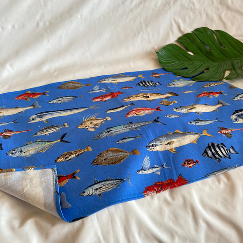 オーダーOK】入園入学大きいランチョンマット40×60☆30お魚図鑑海の