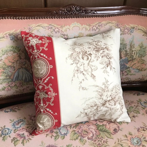 フランスアンティークトワルドジュイクッションカバー