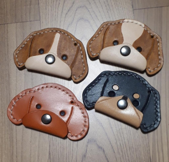 受注製作] 革 犬 キーホルダー キーホルダー 手作り工房 通販 12367322