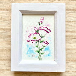 ヴィンテージ 水彩画 水彩 薔薇 バラ 花 フラワー 木製 フレーム 額縁 額装 原画】庭園に咲くバラ（水彩画/額無し）☆絵画 ローズガーデン