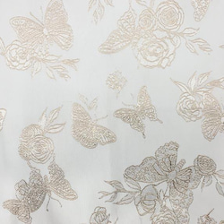 蝶の刺繍 金色糸のジャカード織りの生地 [2259] 3枚目の画像