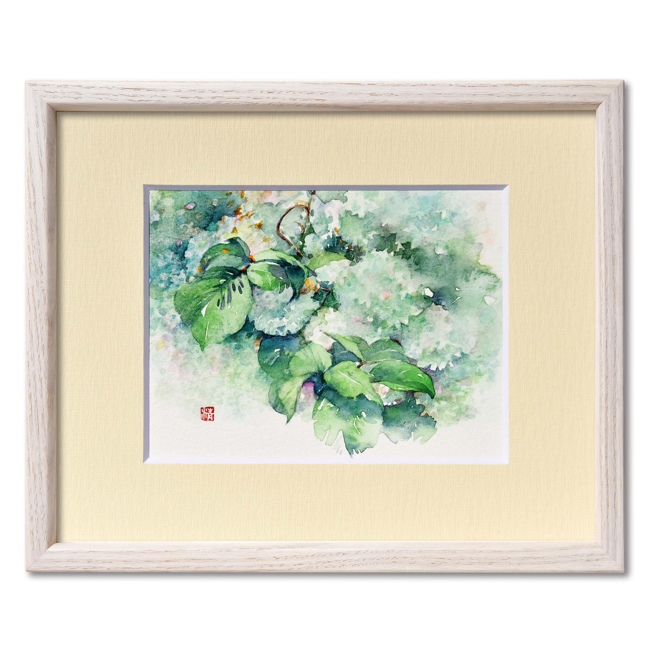 雨・薰る-1】水彩原画 一点物 額縁付き 特典付き 絵画 jacc_net