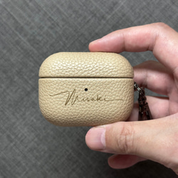 時尚 AirPods / Airpods Pro 保護殼，相容於無線充電，刻字，皮革，全保護殼 第6張的照片