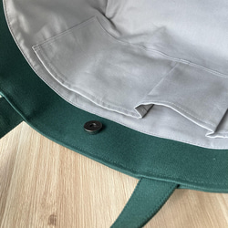 倉敷帆布のトートバッグ ダークグリーン シンプルで使いやすい 5枚目の画像
