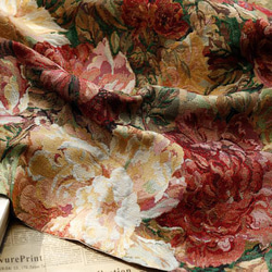 秋色花柄 クラシカル風なジャカード織りの生地 [2721] 8枚目の画像