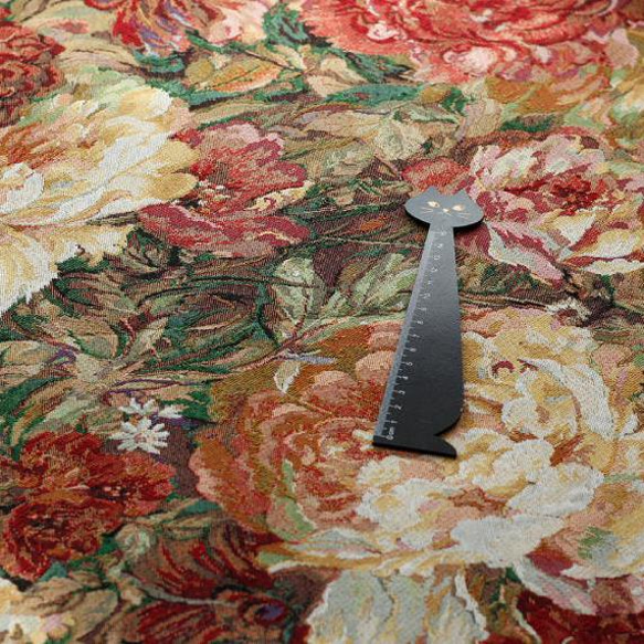 秋色花柄 クラシカル風なジャカード織りの生地 [2721] 2枚目の画像
