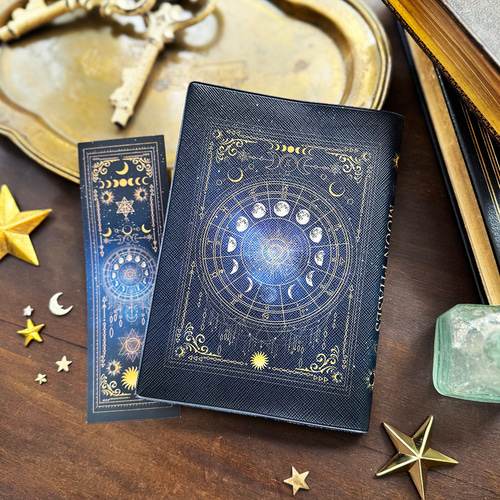 月の満ち欠け・12星座（ギャラクシー） ブックカバー・手帳カバー（A6
