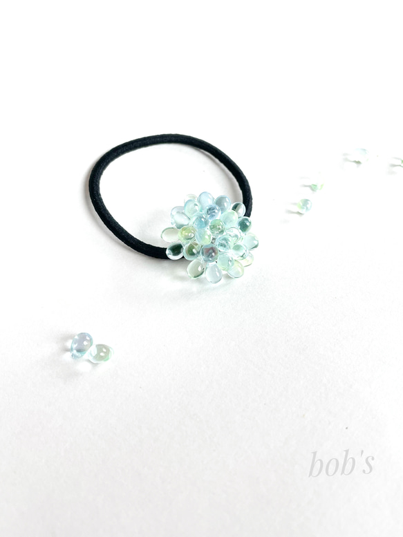 glass beads hair gom＊mix aquamarine green 4枚目の画像