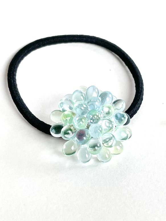 glass beads hair gom＊mix aquamarine green 3枚目の画像