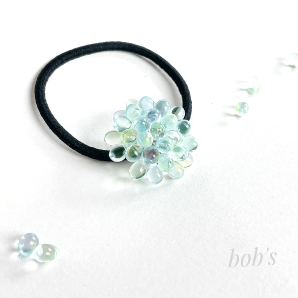 glass beads hair gom＊mix aquamarine green 2枚目の画像