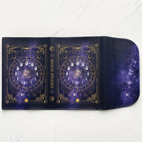 月の満ち欠け・12星座（パープル） ブックカバー・手帳カバー（A6