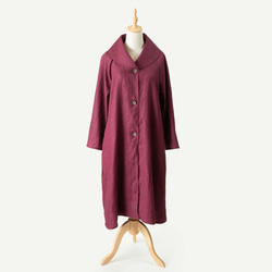 秋の定番人気　再販します【大人のための可愛いコート】　ぶどう　リネン 2枚目の画像