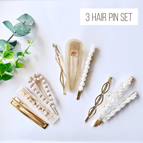 ♥️100 【2点で800円】 レザー ヘアクリップ ② ／ ヘアピン 本革