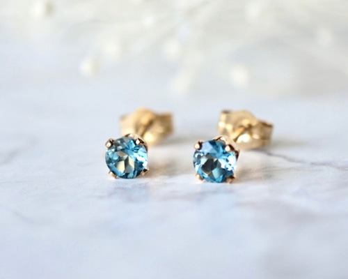 ロンドンブルートパーズ ピアス (両耳用1ペア) 10金 ホワイトゴールド ニッケルフリー 11月 誕生石 ティアドロップカット 10k K10  レディース 女性 【北海道・沖縄・離島以外 送料無料】Kk114 - 【ジュエリーバーゲン】- プレゼント＆ギフトのギフトモール ブルートパーズOpenチューリップソリティアスタッドイヤリング1.00 CT TWで14 Kホワイトゴールド