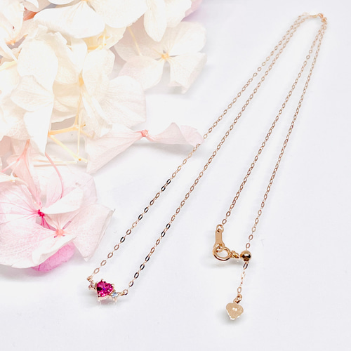 再販3] K10・K18・Pt(10金・18金・プラチナ)最高品質ハートのピンク