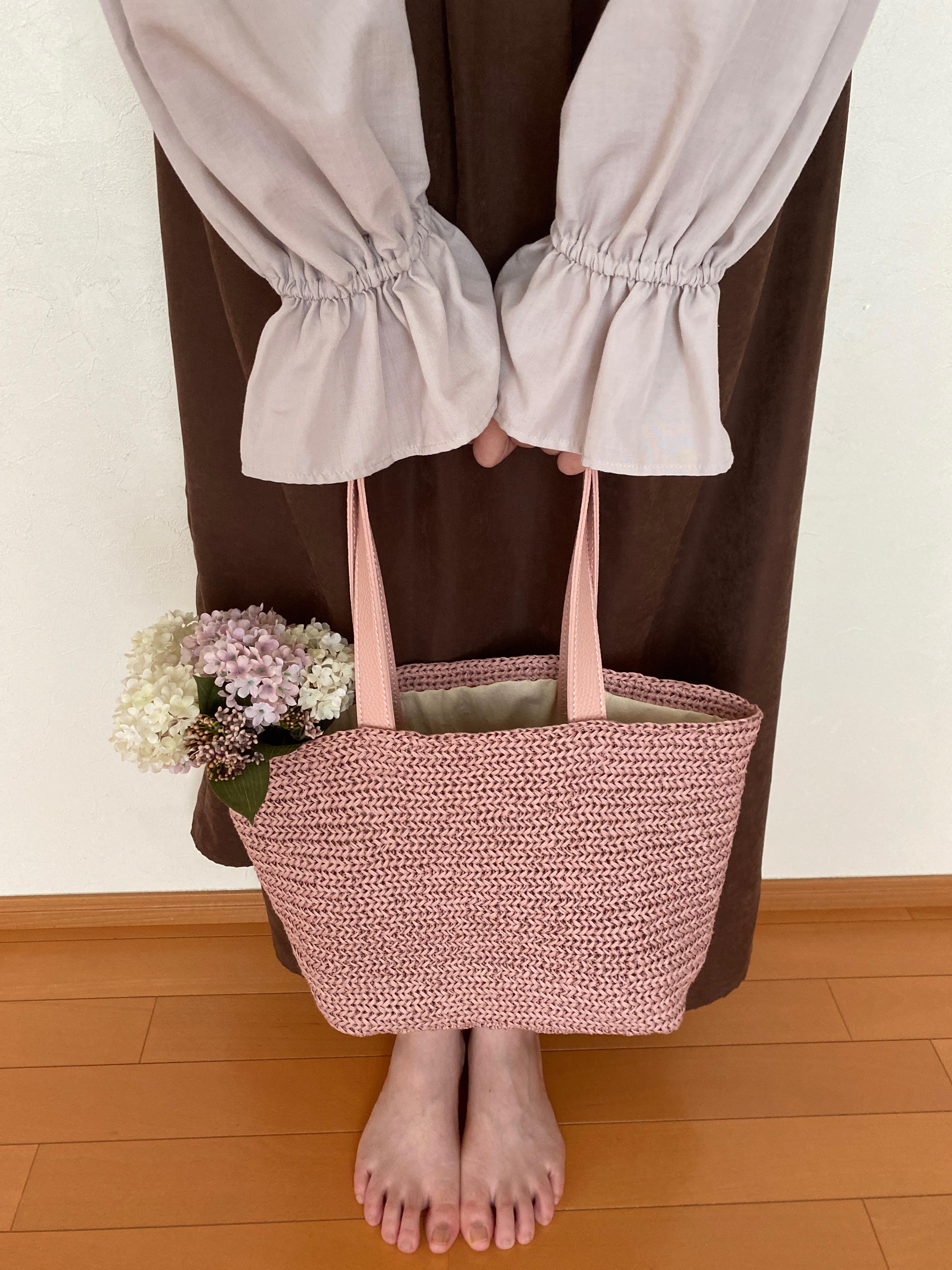 肩掛けコットントートバッグ　〜ピンク〜 5,390円