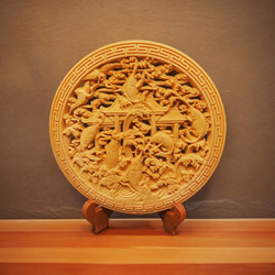 鯉登竜門 14.5cm（鯉・登竜門・滝のぼり)・台座付き 参次元両面