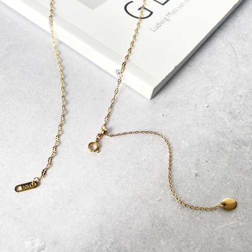 サージカルステンレス | バックワードネックレス | ゴールド | 金属  